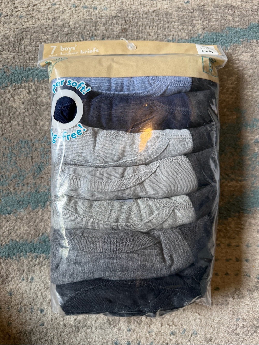 7-Pack Boys' Size L (14-16) Husky Boxer Briefs